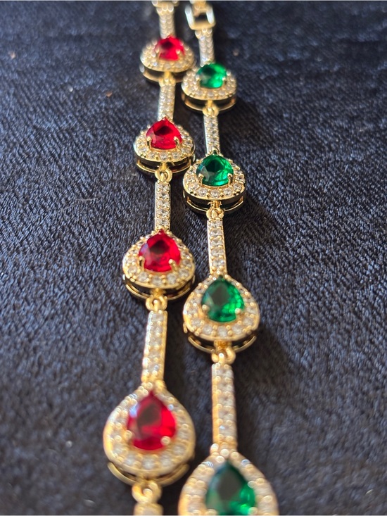 Jewelry - 3mm Yellow Gold Pear-Cut CZ Halo Bracelets 8in.